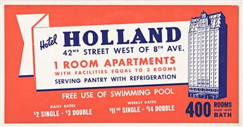 DESIGNERS UNKNOWN.  [NEW YORK CITY / SUMMER & SWIMMING.] Group of 4 subway cards. Each approximately 11½x21 inches, 29¼x53¼ cm.